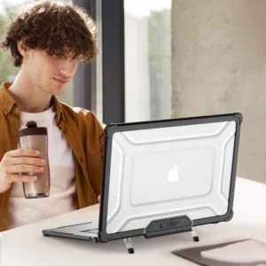 Tech-Protect SmartShell Pro case skirtas MacBook Air 15" 2023-2025 M2 / M3 / M4 - transparent and black - Image 8
