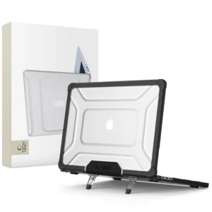 Tech-Protect SmartShell Pro case skirtas MacBook Air 13" 2023-2025 M2 / M3 / M4 - transparent and black