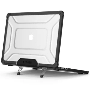 Tech-Protect SmartShell Pro case skirtas MacBook Air 13" 2023-2025 M2 / M3 / M4 - transparent and black - Image 2
