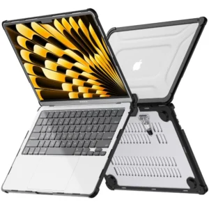 Tech-Protect SmartShell Pro case skirtas MacBook Air 13" 2023-2025 M2 / M3 / M4 - transparent and black - Image 3