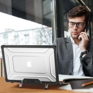 Tech-Protect SmartShell Pro case skirtas MacBook Air 13" 2023-2025 M2 / M3 / M4 - transparent and black - Image 8