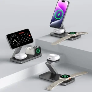 Tech-Protect QI15W-A47 MagSafe 3in1 Inductive Charger + USB-C Cable - juodos spalvos - Image 8