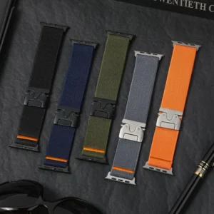 Tech-Protect Nylon apyrankė Apple Watch 44/45/46/49mm - oranžinės spalvos - Image 3