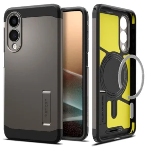 Spigen Tough Armor MagSafe dėklas skirtas Samsung Galaxy S25 Edge - Gray/juodos spalvos