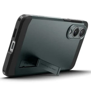 Spigen Tough Armor MagSafe dėklas skirtas Samsung Galaxy S25 Edge - Green/juodos spalvos - Image 9