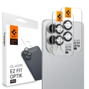 Spigen Optik Pro GLAS.TR "Ez Fit" 2-pack Camera Cdėklas skirtas Samsung Galaxy S25 Edge - juodos spalvos
