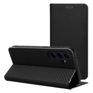 LUNA Book Carbon skirtas Samsung Galaxy A7 2018 juodos spalvos - Image 3