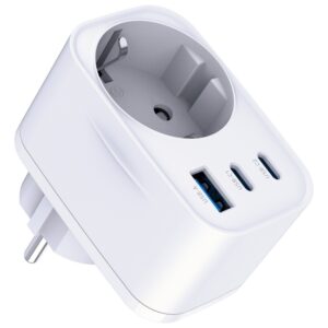 Laidinis įkroviklis 3MK Hyper Comfort Charger 30W 1xUSB-A 2xUSB-C 1xSchuko PD QC3.0 baltos spalvos - Image 5