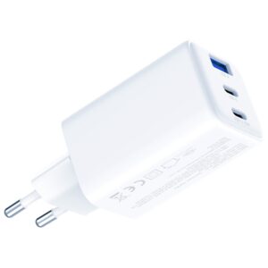 Laidinis įkroviklis 3MK Hyper GaN Charger 65W 1xUSB-A 2xUSB-C PD QC4+ baltos spalvos - Image 3