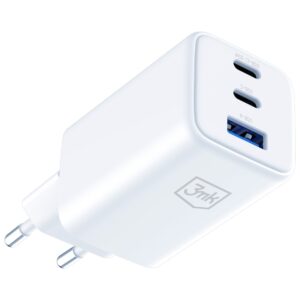Laidinis įkroviklis 3MK Hyper GaN Charger 65W 1xUSB-A 2xUSB-C PD QC4+ baltos spalvos - Image 5
