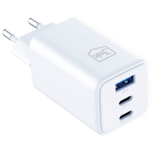 Laidinis įkroviklis 3MK Hyper GaN Charger 65W 1xUSB-A 2xUSB-C PD QC4+ baltos spalvos - Image 7