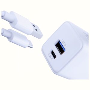 Laidinis įkroviklis 3MK Hyper GaN Charger 20W 1xUSB-A 1XUSB-C PD QC4+ baltos spalvos - Image 8