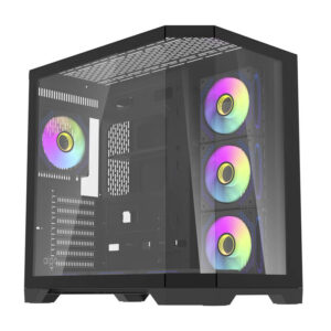 Darflash FT418 PRO kompiuterio korpusas + 7 aRGB fans juodos spalvos