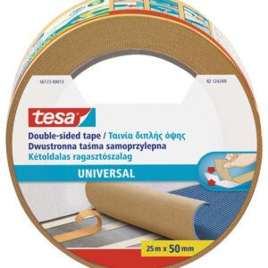 Dvipusė lipnioji juostelė Tesa, 25m x 50mm, geltona