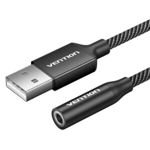 Single-port USB external sound card Vention Gome 0.25m juodos spalvos - Image 3