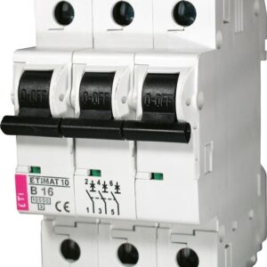 Automatinis jungiklis ETIMAT10, 3P, C, 10kA, 13 A