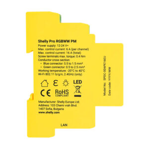 Shelly RGBWW Pro WiFi 4-Channel DIN Rail Lighting Controller - Image 3