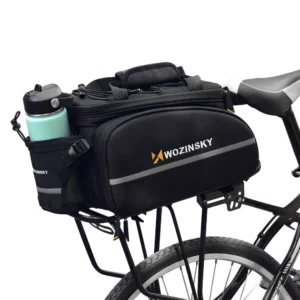 Wozinsky roomy bike carrier bag 35L (rain cover included) juodos spalvos (WBB19BK) - Image 3
