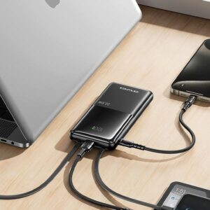 AWEI PowerBank P76K 10000mAh 22.5W juodos spalvos Digital Display - Image 3