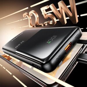 AWEI PowerBank P76K 10000mAh 22.5W juodos spalvos Digital Display - Image 4