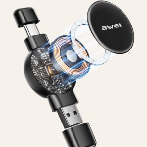 AWEI įkroviklis skirtas Apple/Samsung Watch W26 juodos spalvos - Image 3