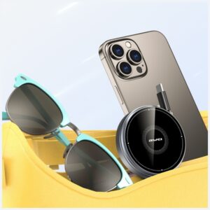 Induction Charger 3-in-1 AWEI W27 15W with USB-C cable Fast Charging juodos spalvos - Image 5