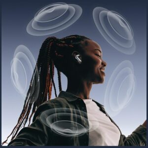 Belaidės ausinės AWEI TP100 ENC Bluetooth 5.4 TWS + docking station juodos spalvos - Image 8