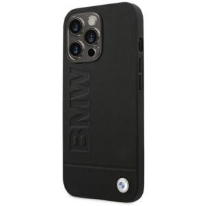 BMW BMHCP14LSLLBK Apple iPhone 14 Pro 6,1" juodos spalvos Leather Stamp - Image 2