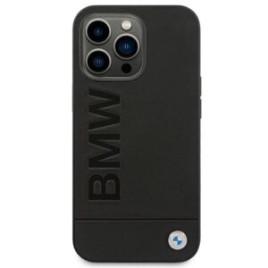 BMW BMHCP14LSLLBK Apple iPhone 14 Pro 6,1" juodos spalvos Leather Stamp - Image 3