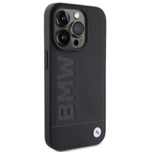 BMW BMHCP15XSLLBK Apple iPhone 15 Pro Max 6.7"juodos spalvos Leather Hot Stamp - Image 4