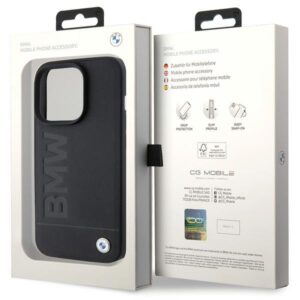 BMW BMHCP15XSLLBK Apple iPhone 15 Pro Max 6.7"juodos spalvos Leather Hot Stamp - Image 8