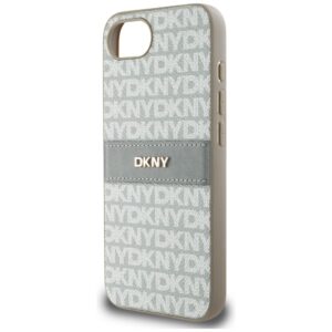 Dėklas DKNY Repeat Texture Pattern with Tonal Stripe for Apple iPhone 16e beige - Image 6