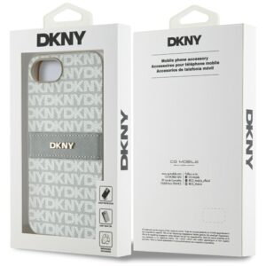 Dėklas DKNY Repeat Texture Pattern with Tonal Stripe for Apple iPhone 16e beige - Image 8