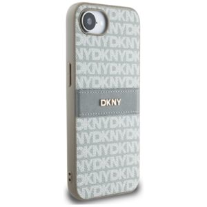 Dėklas DKNY Repeat Texture Pattern with Tonal Stripe for Apple iPhone 16e beige - Image 4
