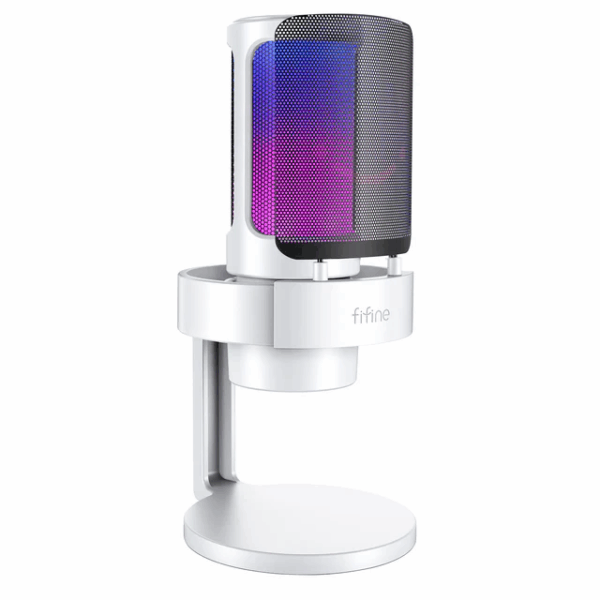FIFINE AmpliGame A8 RGB White (Baltas) Kondensatorinis Mikrofonas