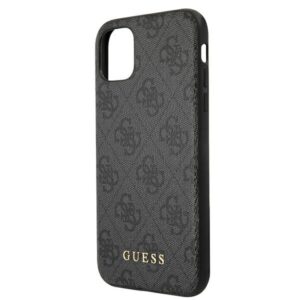 Guess GUHCN61G4GFGR Apple iPhone 11 6,1"grey hard dėklas 4G Metal Gold Logo - Image 6