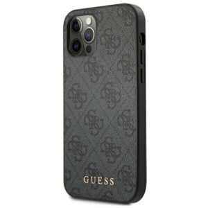 Guess GUHCP12MG4GFGR Apple iPhone 12 / 12 Pro6,1" grey hard dėklas 4G Metal Gold Logo - Image 2
