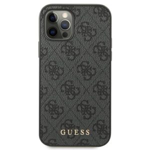 Guess GUHCP12MG4GFGR Apple iPhone 12 / 12 Pro6,1" grey hard dėklas 4G Metal Gold Logo - Image 3