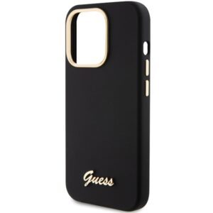 Guess GUHCP15XSMBSLK Apple iPhone 15 Pro Max6.7"  juodos spalvos dėklas Silicone Script Metal Logo & Frame - Image 6