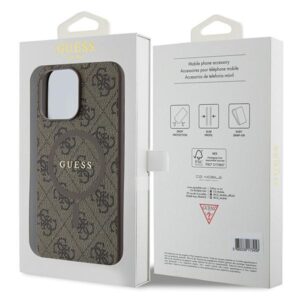 Guess GUHMP14XG4GFRW Apple iPhone 14 Pro Max6.7" rudos spalvos dėklas 4G Collection Leather Metal Logo M - Image 8