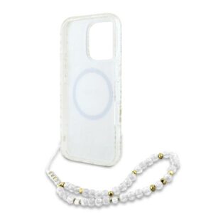 Guess GUHMP16LHCPOFPH Apple iPhone 16 Pro6.3" biały/white dėklas IML Flowers Allover Electro With Pearl - Image 6
