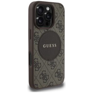 Dėklas Guess 4G Circle Classic Logo MagSafe skirtas Apple iPhone 16 Pro rudos spalvos - Image 4