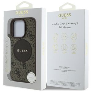Dėklas Guess 4G Circle Classic Logo MagSafe skirtas Apple iPhone 16 Pro rudos spalvos - Image 8