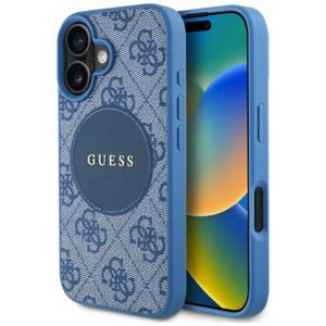Dėklas Guess 4G Circle Classic Logo MagSafe skirtas Apple iPhone 16 blue