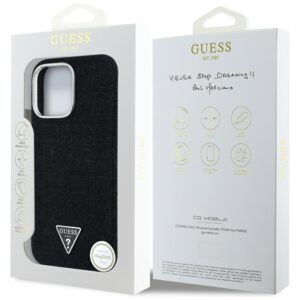 Dėklas Guess Denim Triangle Logo MagSafe skirtas Apple iPhone 16 Pro Max juodos spalvos - Image 8
