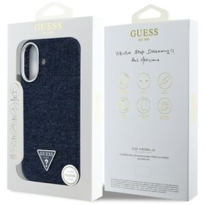 Dėklas Guess Denim Triangle Logo MagSafe skirtas Apple iPhone 16 blue - Image 8