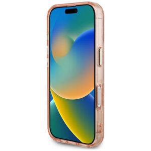Dėklas Guess IML Metal Glitter 4G Circle Triangle MagSafe skirtas Apple iPhone 16 rožinės spalvos - Image 5