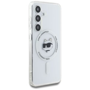 Dėklas Karl Lagerfeld Button Choupette Head Printed Logo MagSafe Samsung Galaxy S25 baltos spalvos - Image 4