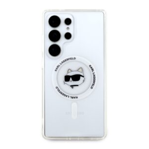 Dėklas Karl Lagerfeld Button Choupette Head Printed Logo MagSafe Samsung Galaxy S25 Ultra white - Image 3