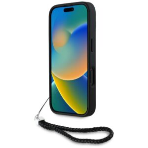 Dėklas Karl Lagerfeld Quilted Initial Logo & Chain Strap skirtas Apple iPhone 16 juodos spalvos - Image 4